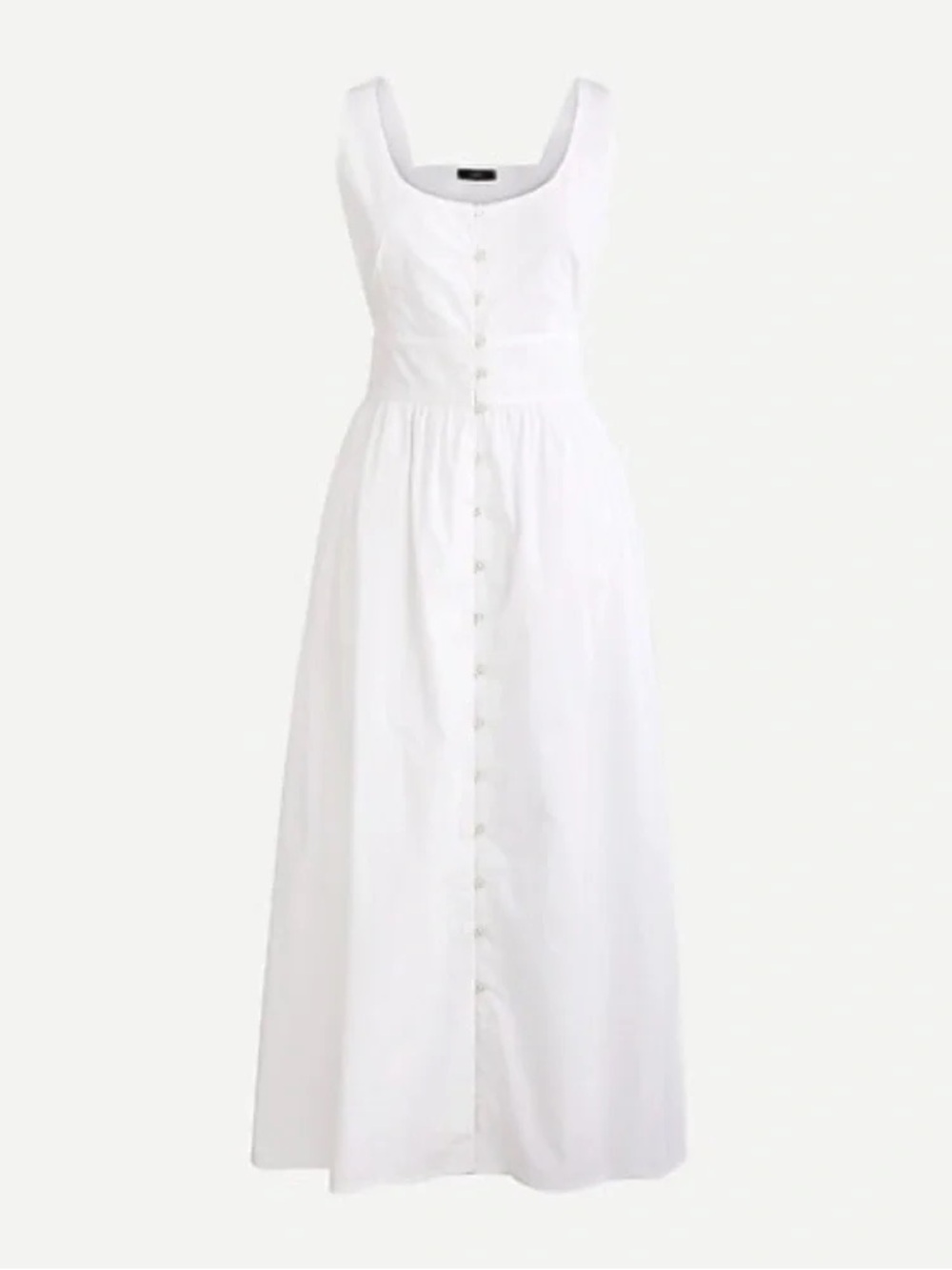 J. Crew Button front 100% Cotton Poplin Dress white size 10